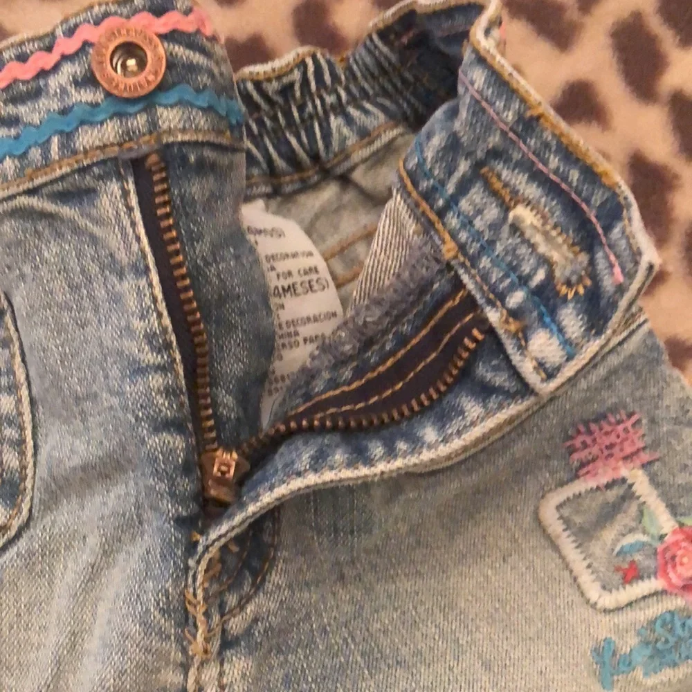 Levi’s Blue Denim Jeans Rose Patch 24 Months